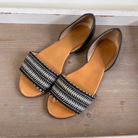 J. Crew Morgan Woven Sandals Sz 6.5 Slip-on Boho Casual Leather/Woven - Picture 1 of 6